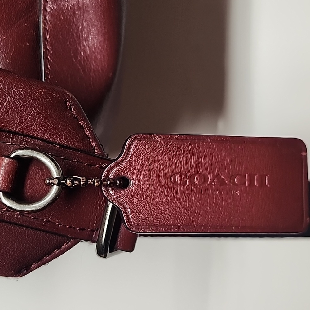 Coach Vintage Amazing XL Unisex Minimalist Burgundy Leather Backpack Rare Find - Picture 6 of 12